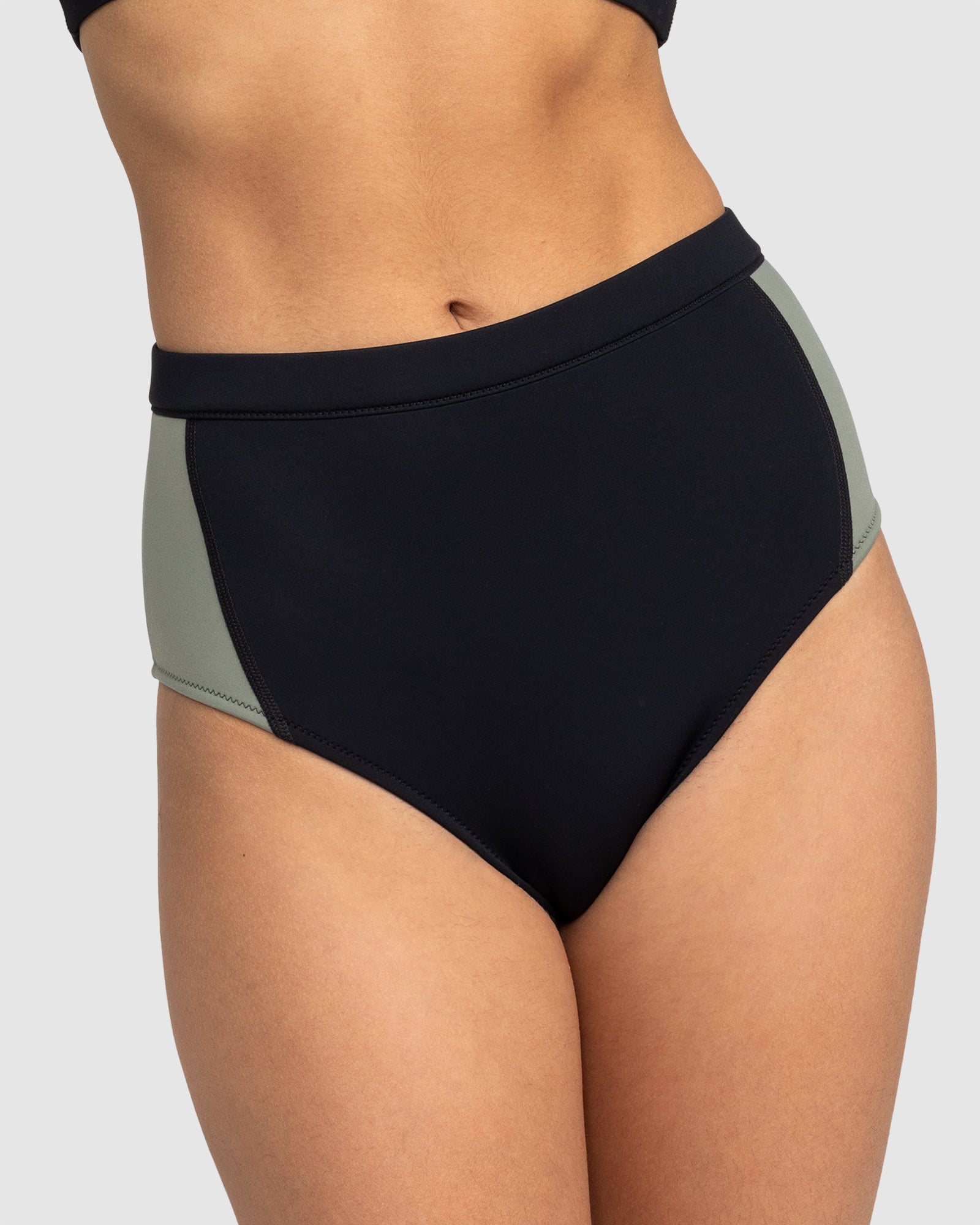 Womens Roxy Pro Wave High Waist Bikini Bottom ANTHRACITE Roxy