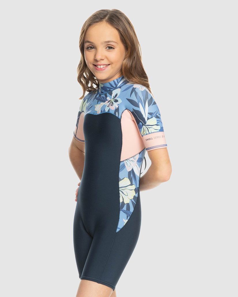 Girls 8-16 2Mm Swell Series Short Sleeve Back Zip Springsuit