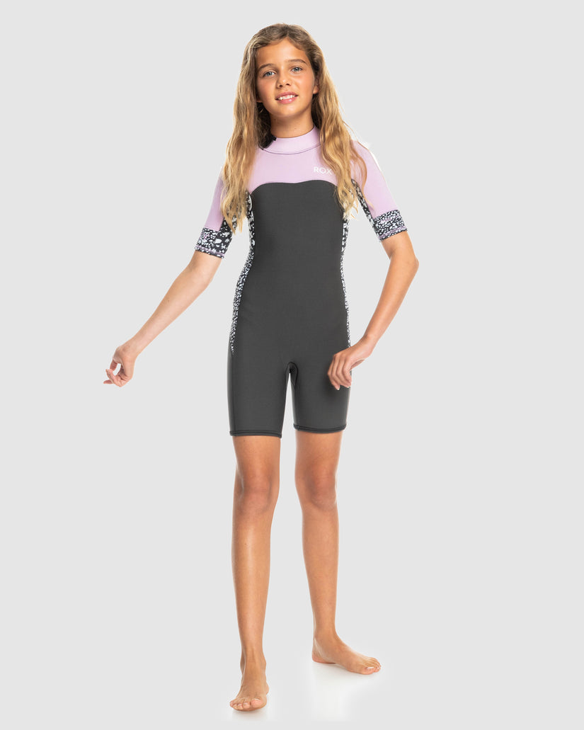 Girls 8-16 2mm Swell Series Short Sleeve Back Zip Springsuit