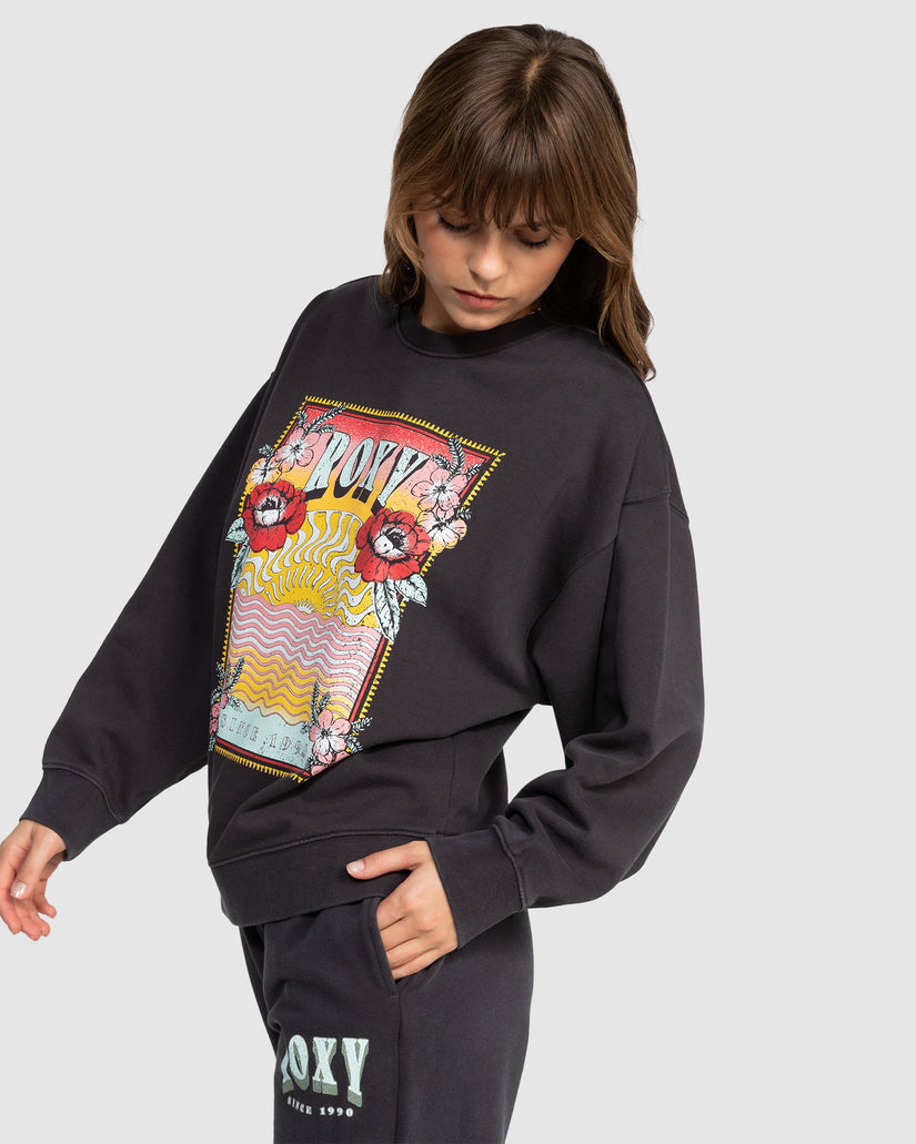 Womens Into The Night Crew Neck Sweatshirt