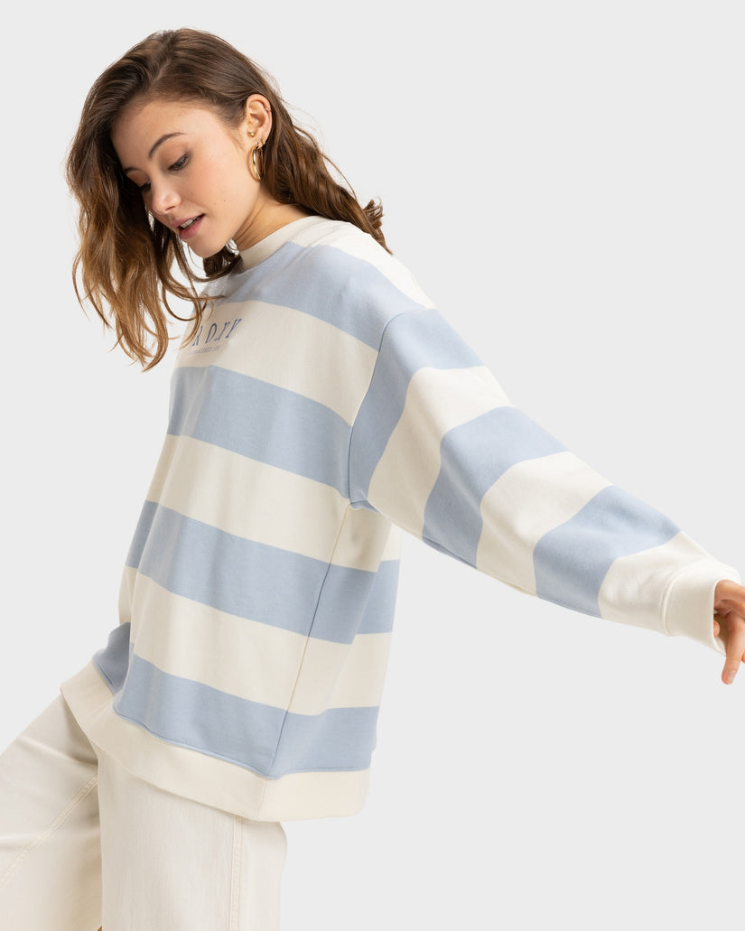 Womens Strictly Stripes Oversizedd Crew Neck