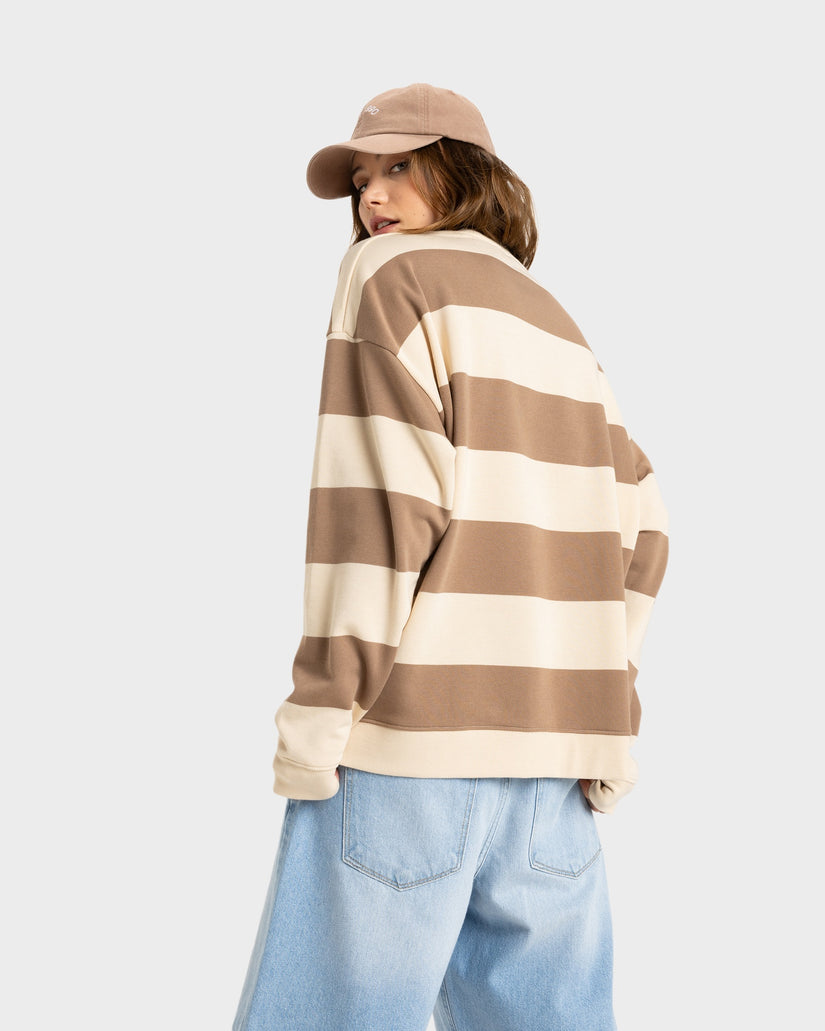 Womens Strictly Stripes Oversizedd Crew Neck