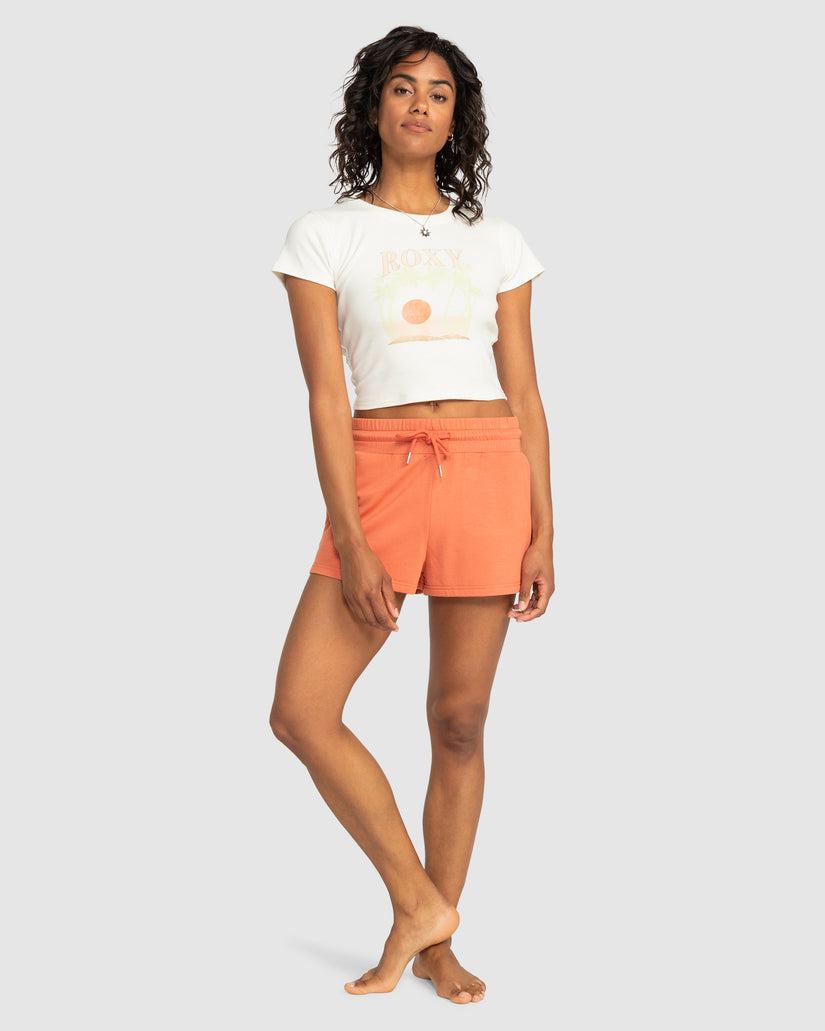 Womens Roxy All Day Short Sleeve Cropped T-Shirt