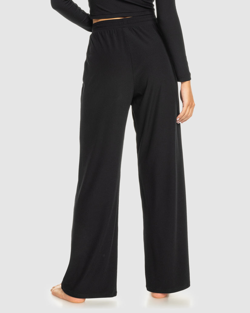 Womens Rise & Vibe Rib Wide Leg Pants