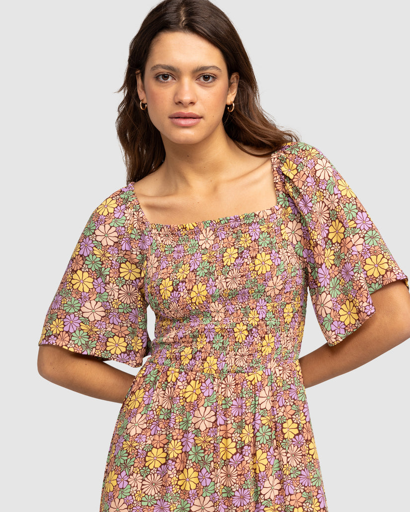 Womens Tropical Sunshine Midi Dress