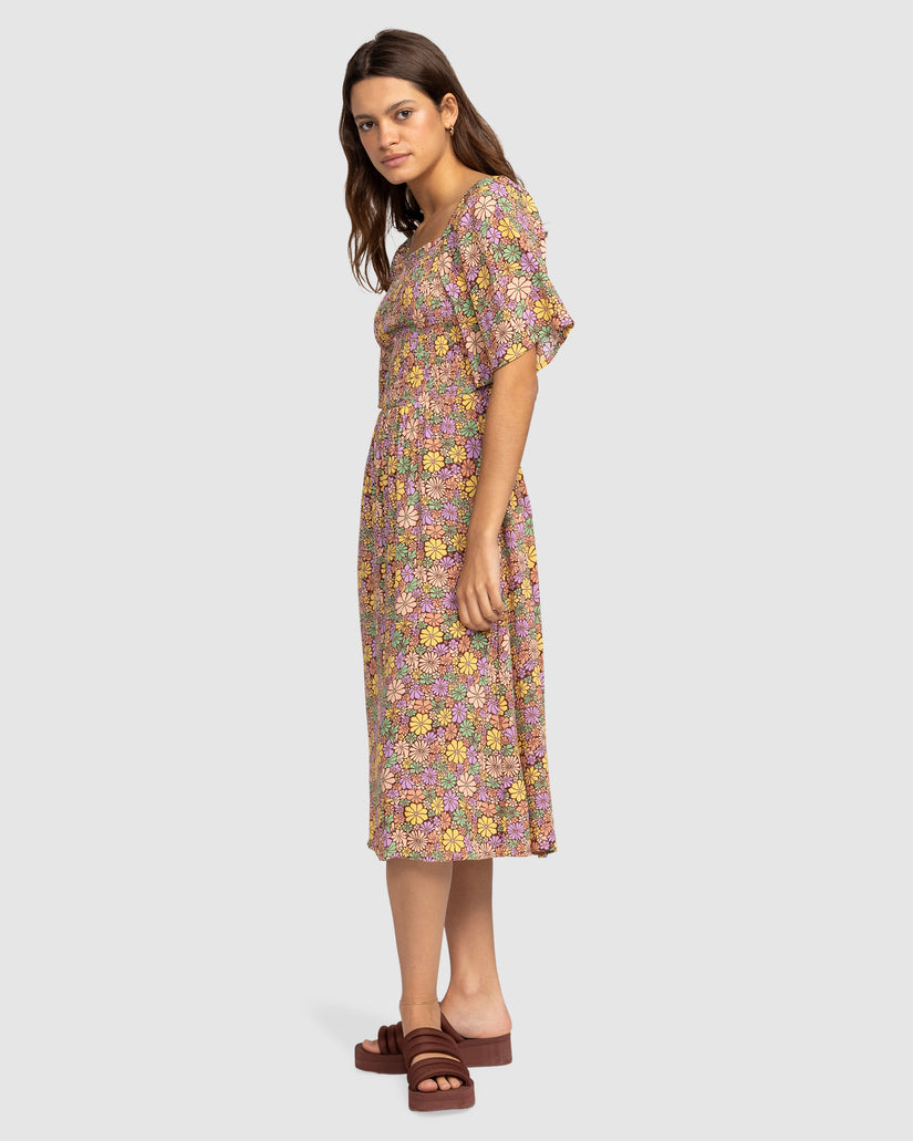 Womens Tropical Sunshine Midi Dress