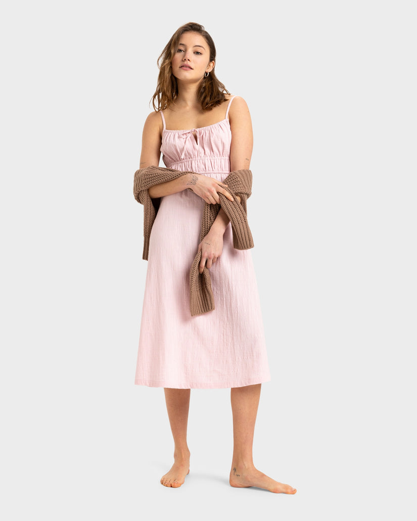 Womens Rosie Skies Slub Midi Dress