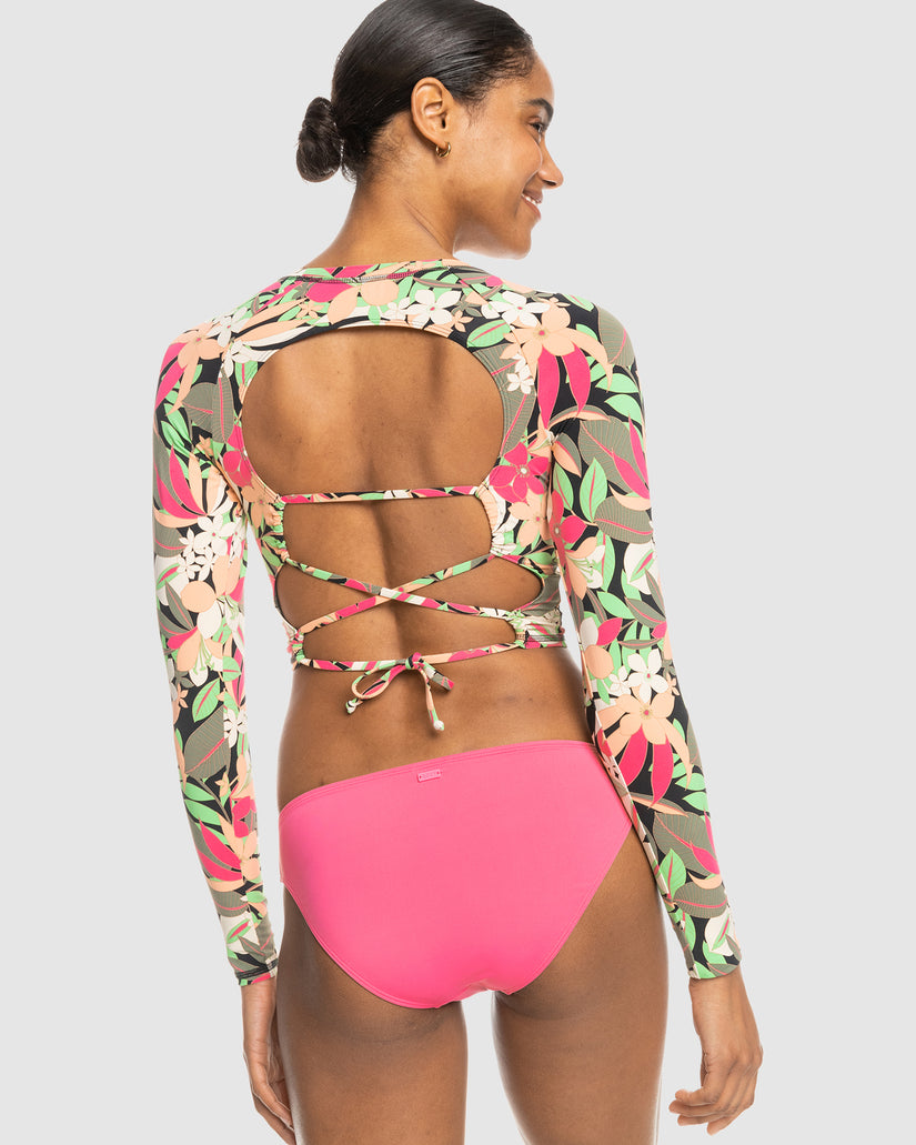 Womens Printed Long Sleeve One Piece Swimsuit