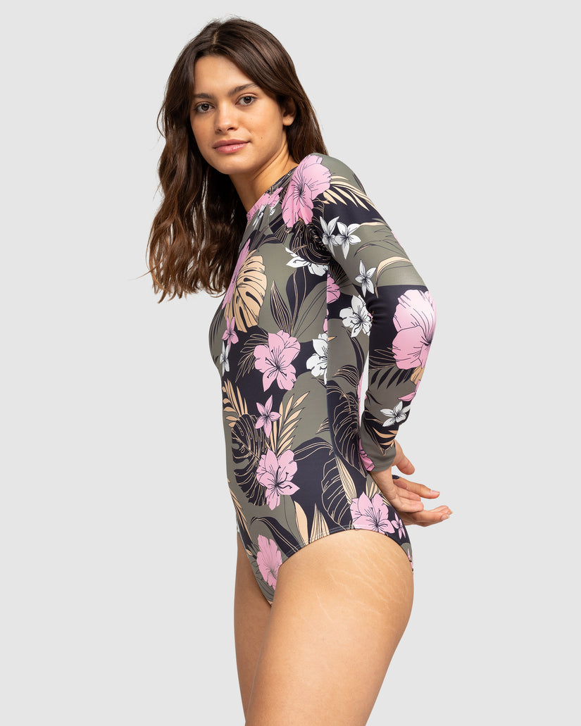 Womens Roxy Pro The Overhead Long Sleeve One-Piece Swimsuit