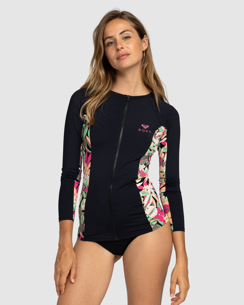 Womens Roxy Long Sleeve Zipped Rash Vest