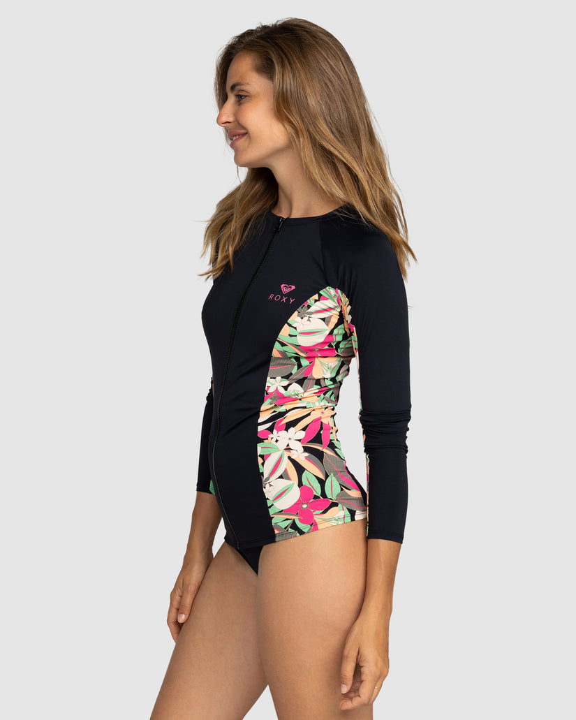 Womens Roxy Long Sleeve Zipped Rash Vest