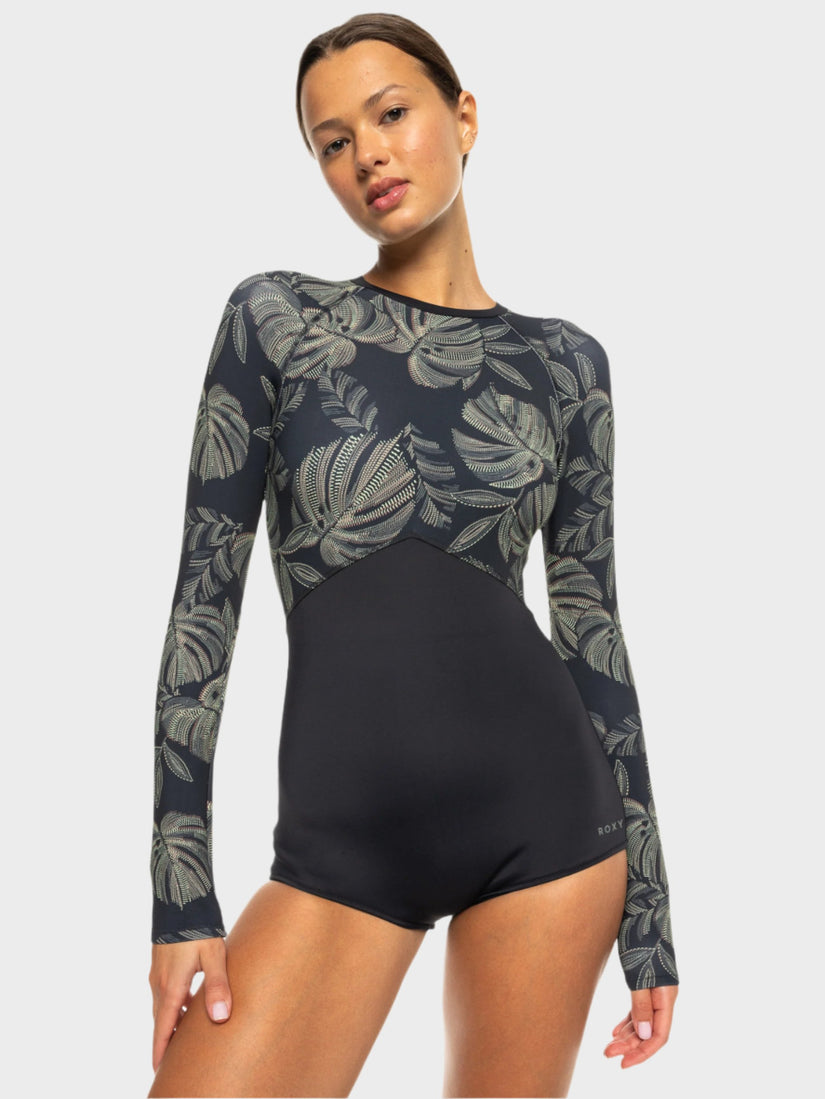 Womens Roxy Pro Wave Long Sleeve One Piece Swimsuit