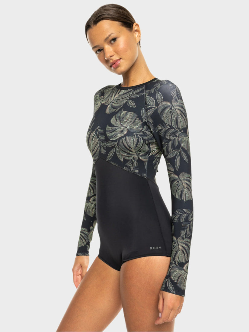 Womens Roxy Pro Wave Long Sleeve One Piece Swimsuit