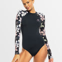 Womens Sunny Floral   Long Sleeves One-Piece Swimsuit