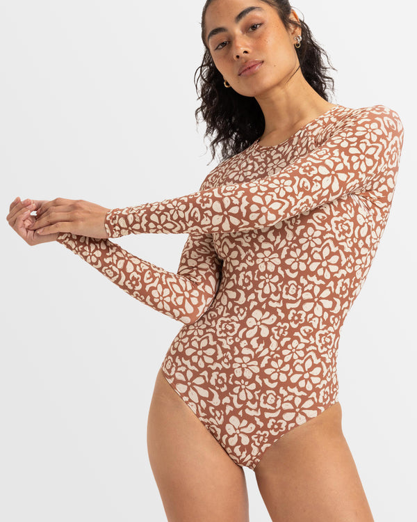 Womens Basic Long Sleeve One Piece