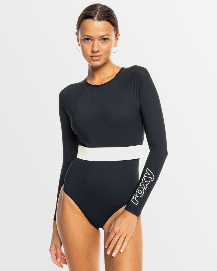 Womens Roxy Active   Long Sleeves One-Piece Swimsuit