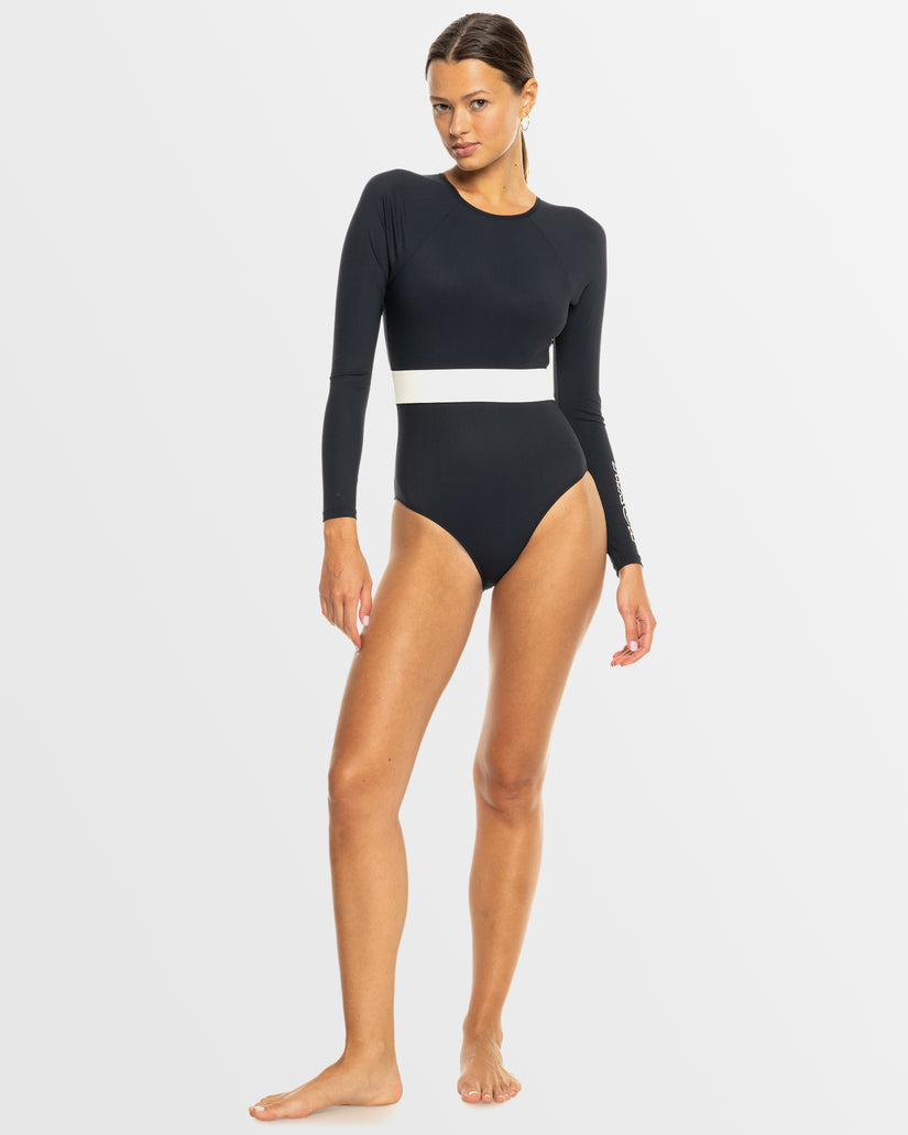 Womens Roxy Active   Long Sleeves One-Piece Swimsuit