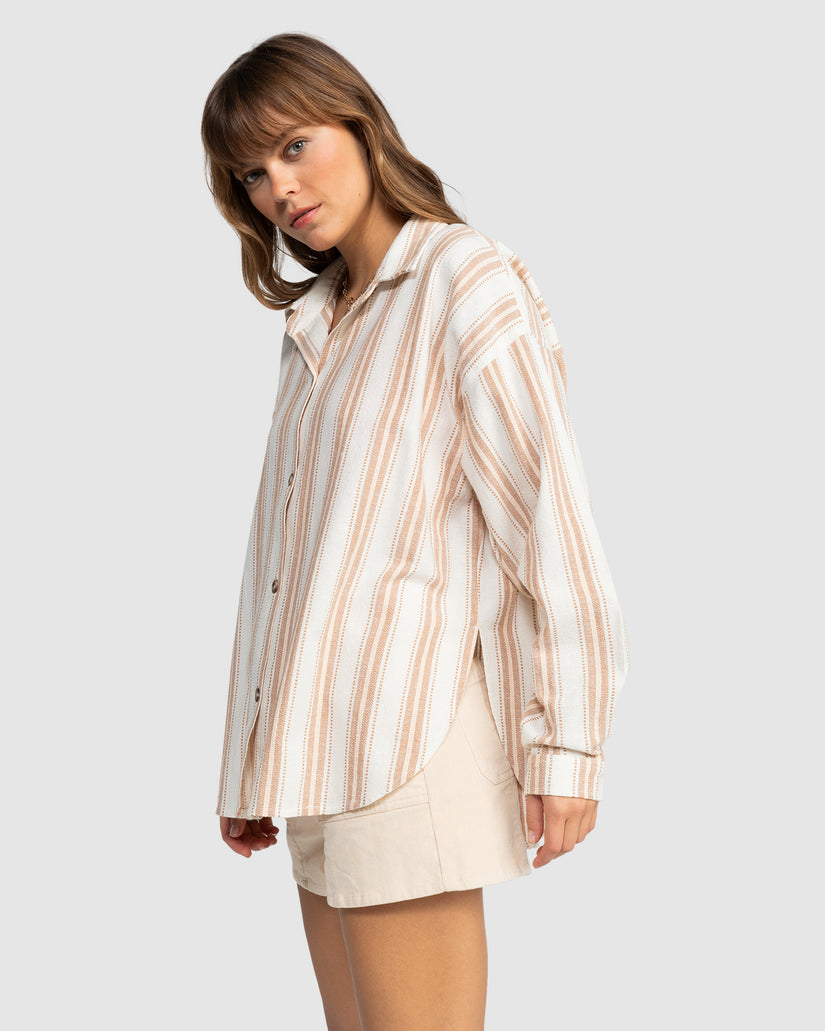 Womens Morning Time Oversized Long Sleeve Shirt