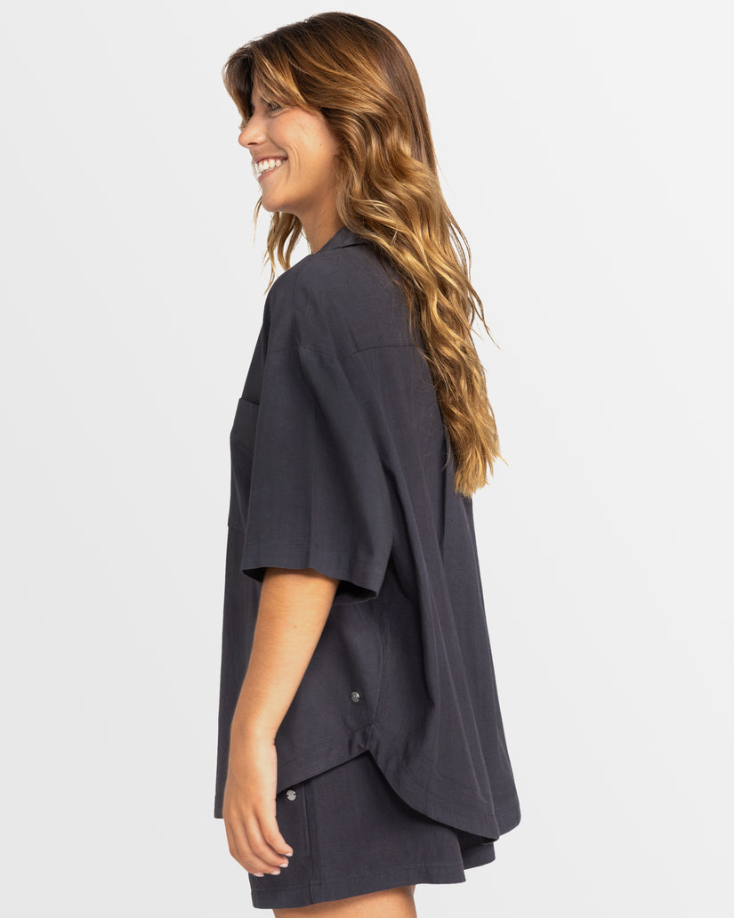 Womens Bisous Oversized Short Sleeves Shirt