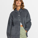 Womens Kick Back Corduroy Shacket