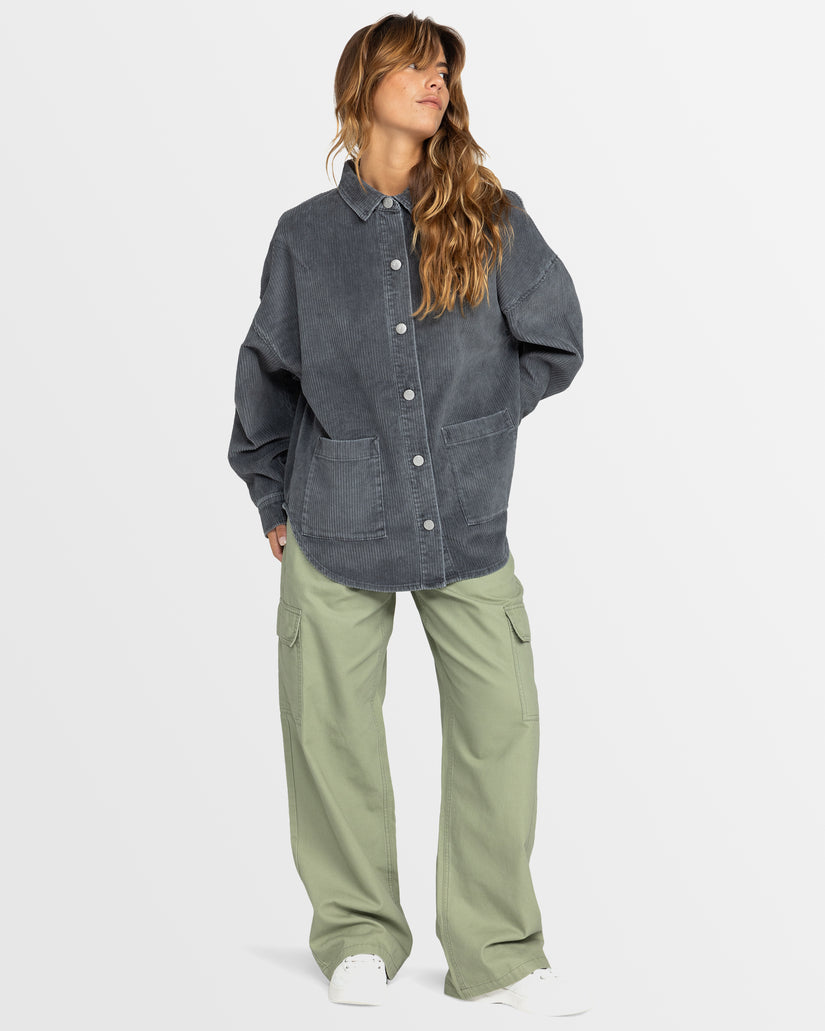 Womens Kick Back Corduroy Shacket