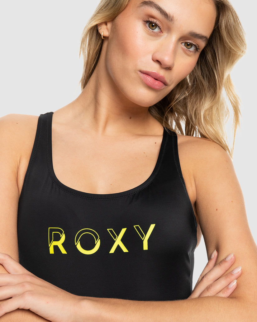 Womens Roxy Active Cross Back One Piece Swimsuit