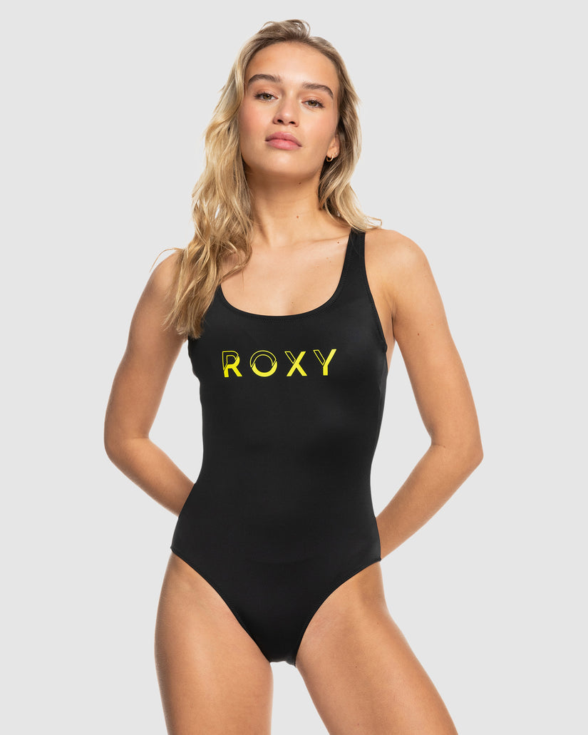 Womens Roxy Active Cross Back One Piece Swimsuit