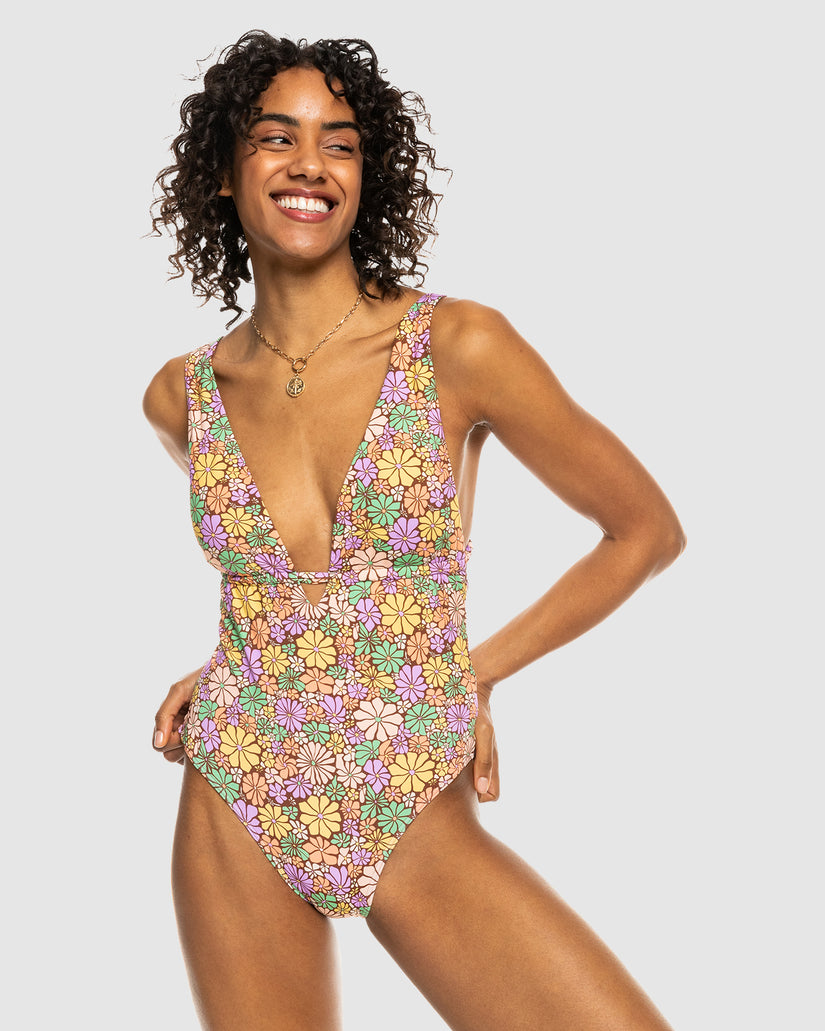 Womens All About Sol Tie Back One-Piece Swimsuit