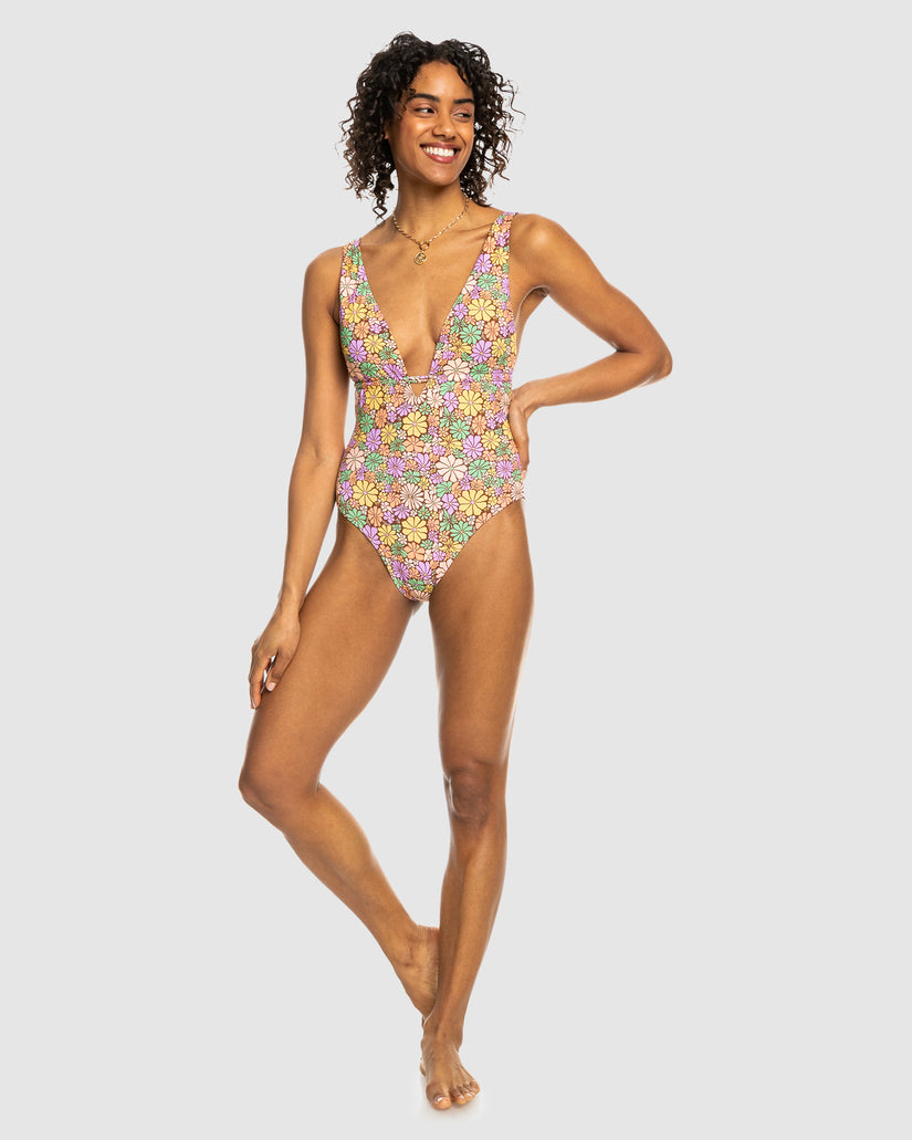 Womens All About Sol Tie Back One-Piece Swimsuit