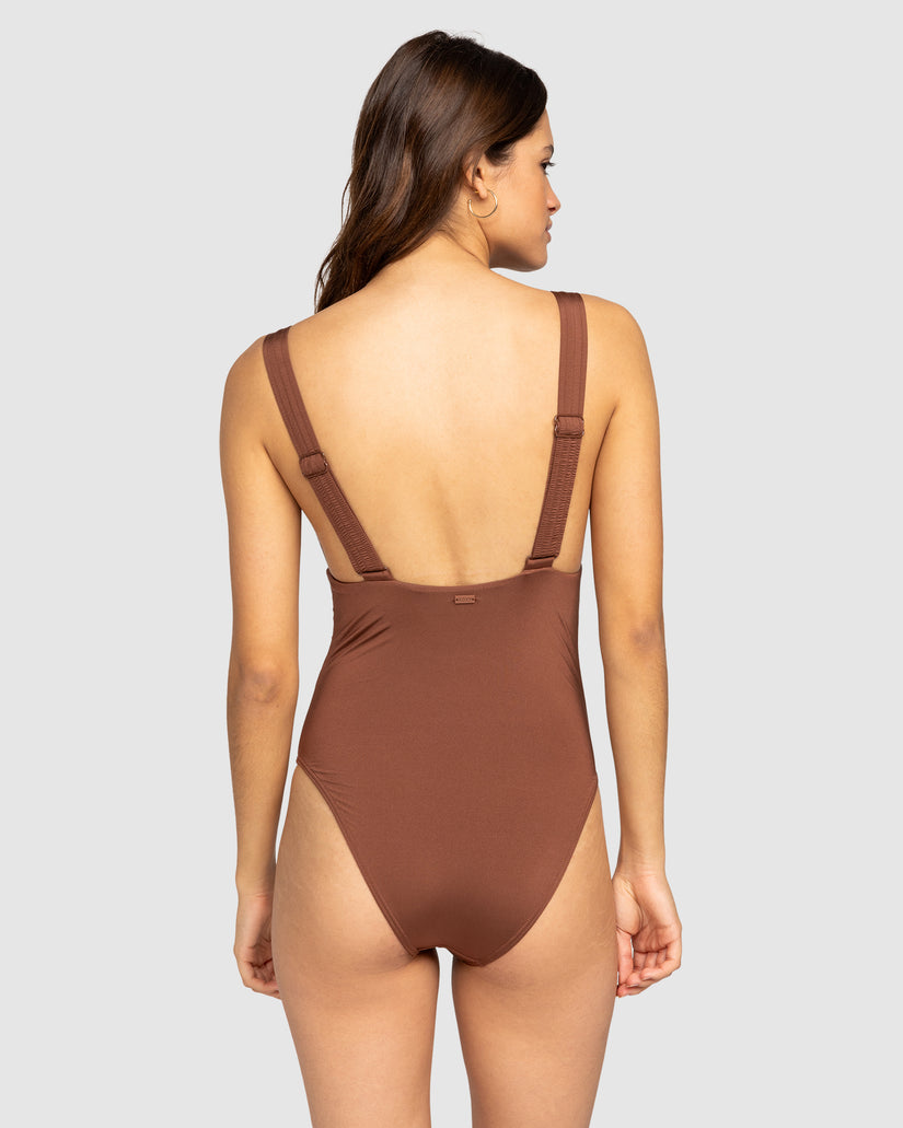 Womens Silky Island High Leg One-Piece Swimsuit