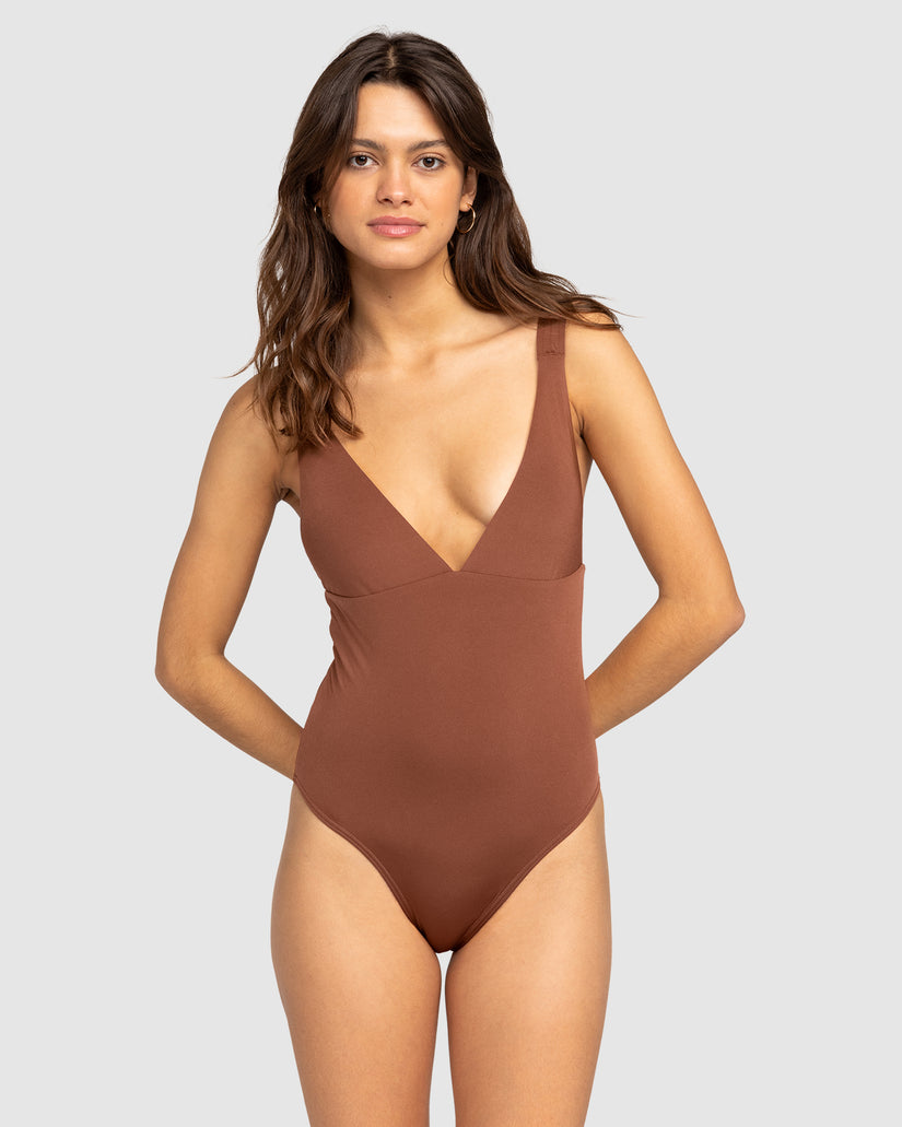 Womens Silky Island High Leg One-Piece Swimsuit