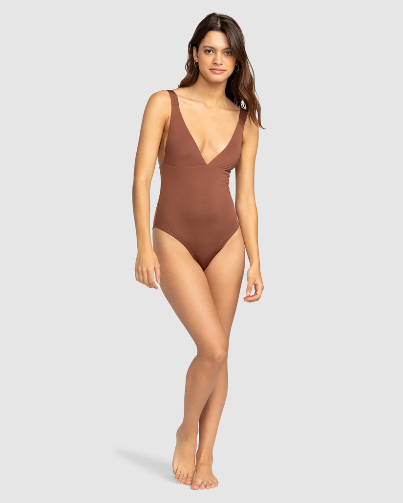 Womens Silky Island High Leg One-Piece Swimsuit