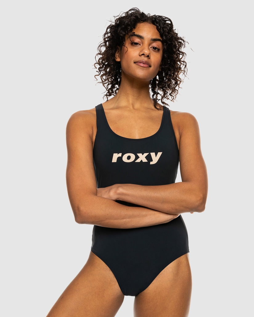 Womens Roxy Active Cross Back One-Piece Swimsuit