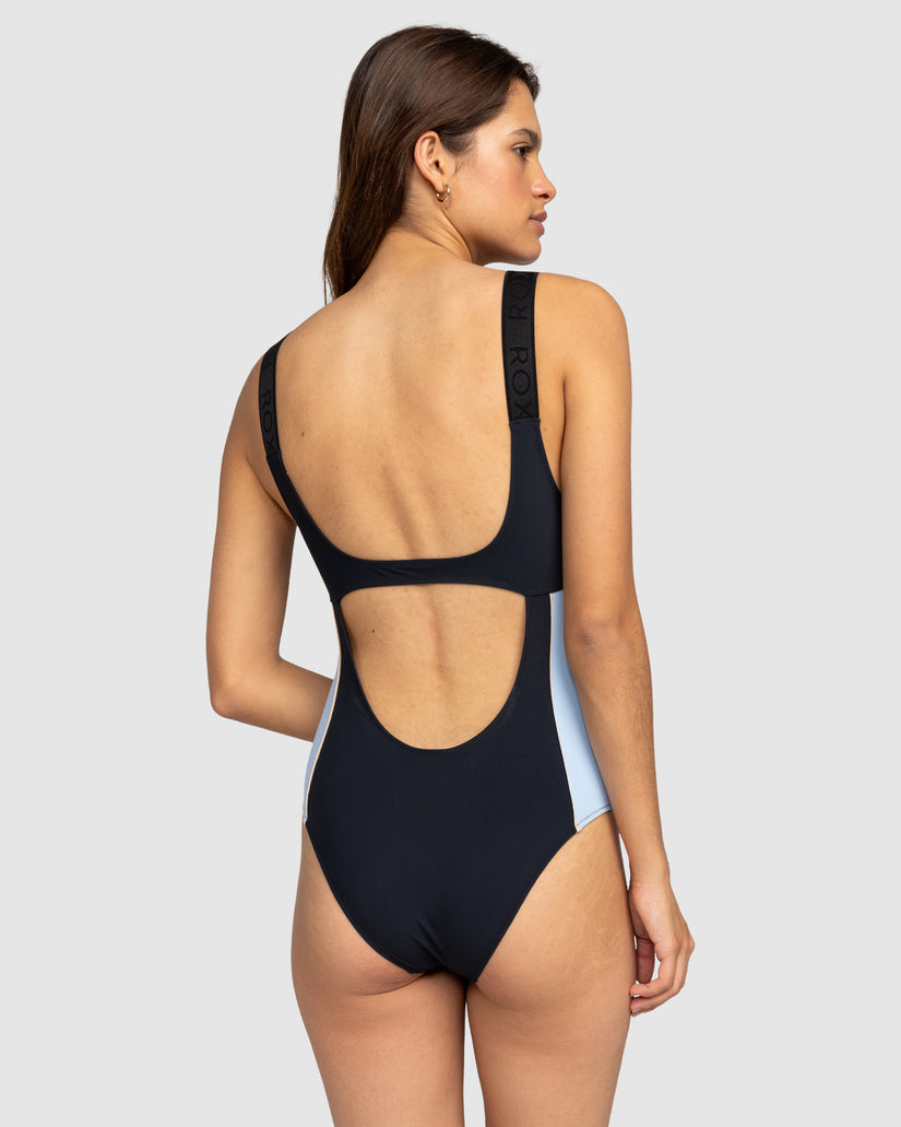 Womens Roxy Active Colorblock One Piece Swimsuit