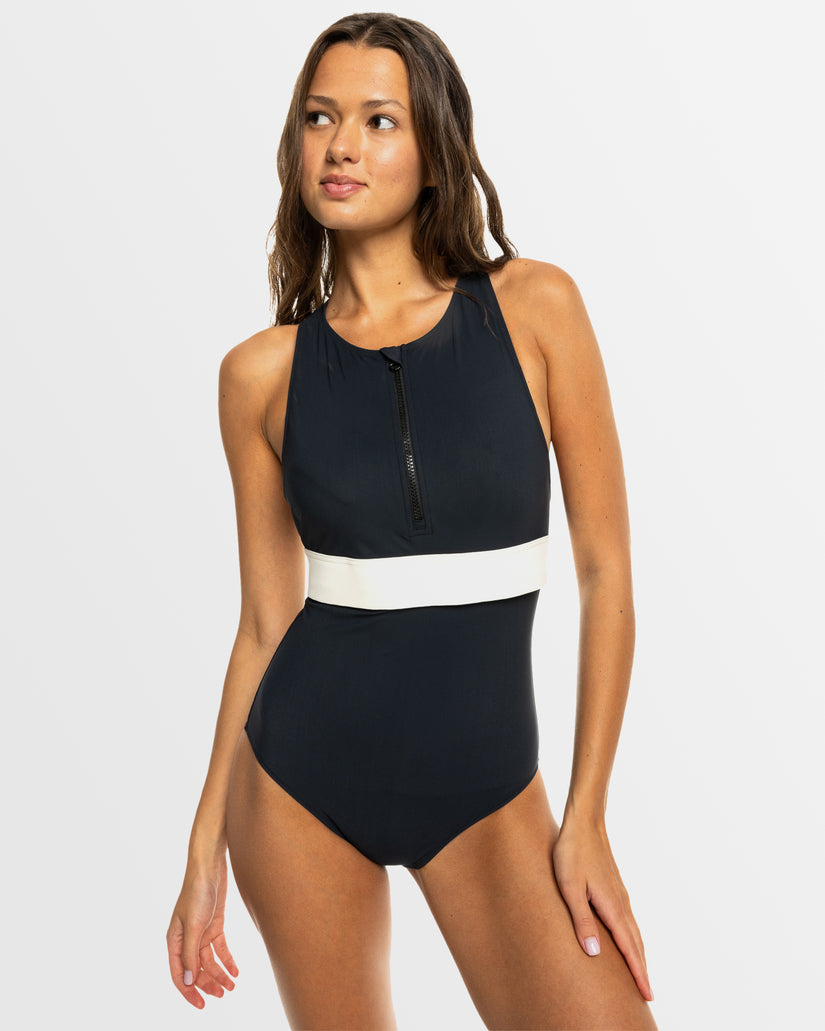 Womens Roxy Active High Performance One Piece Swimsuit