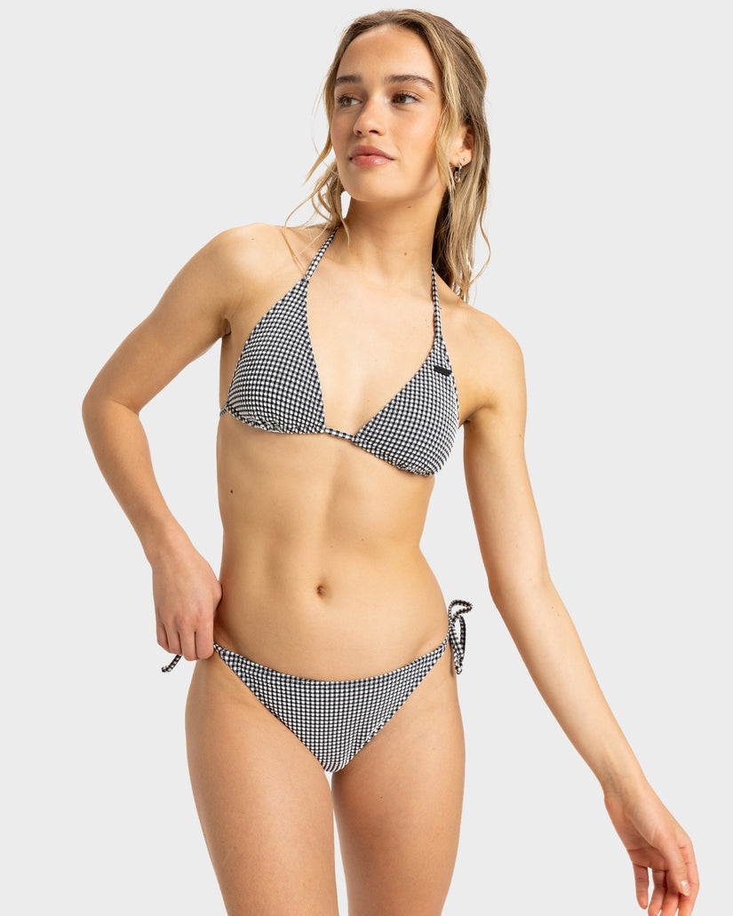 Womens Gingham Tiki Tri Bikini Top