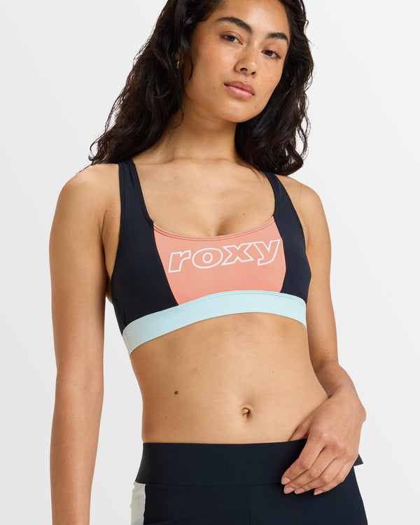 Womens Roxy Active Coloblock Bikini Top