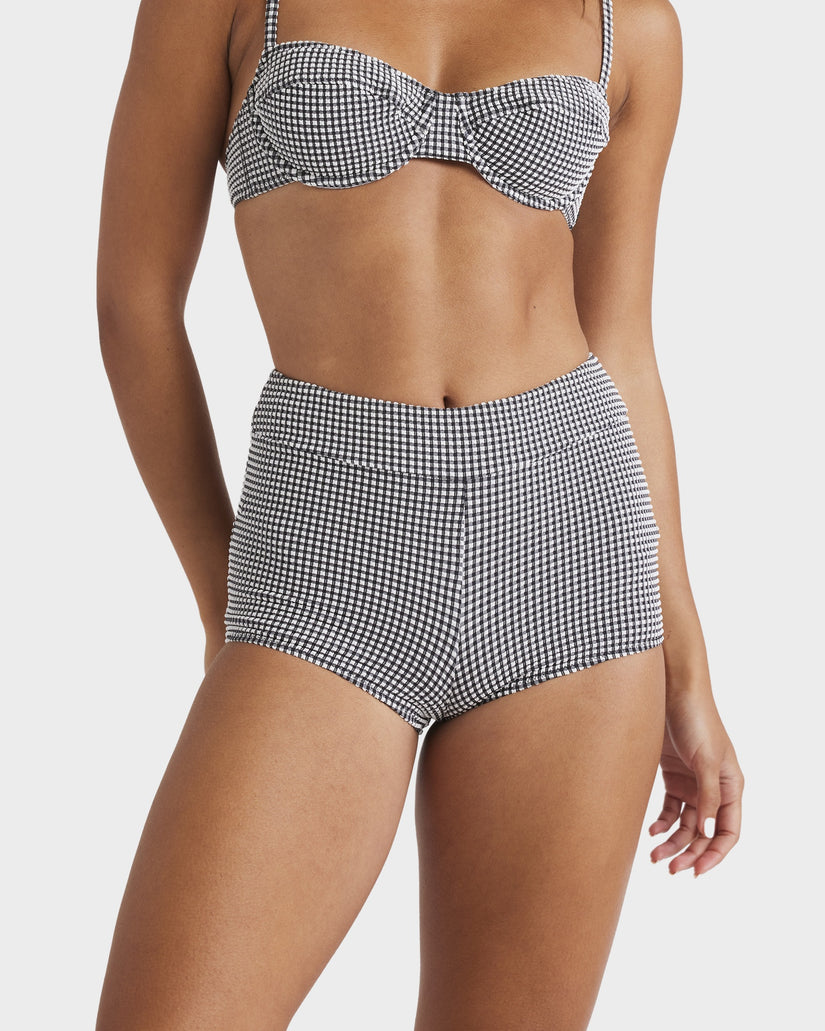 Womens Gingham Shorty Bikini Bottom