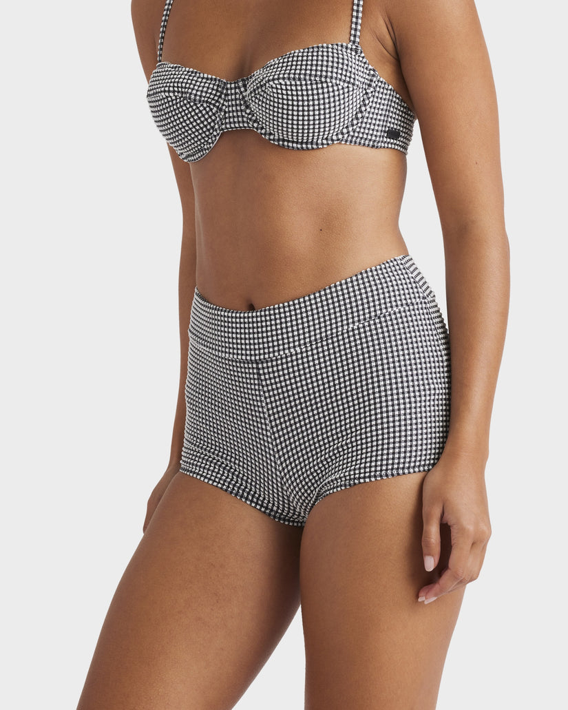 Womens Gingham Shorty Bikini Bottom