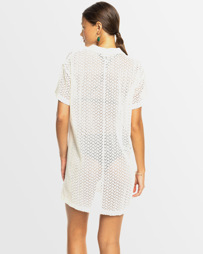 Womens Dalia Beach Crochet Shirt Dress