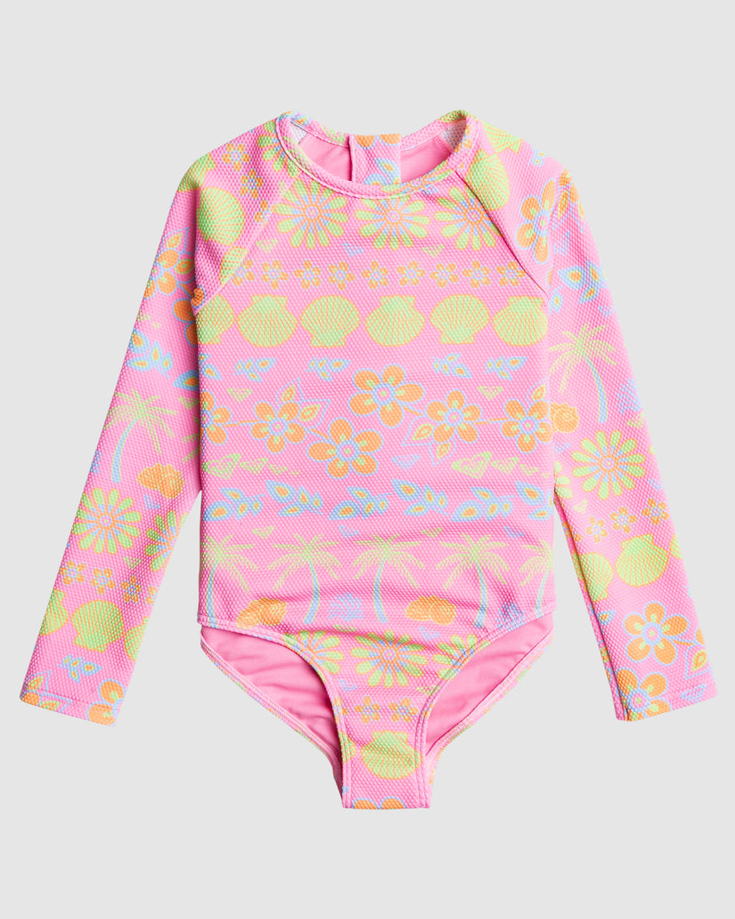 Girls Beach Day Together Ls Onesie Rashguard