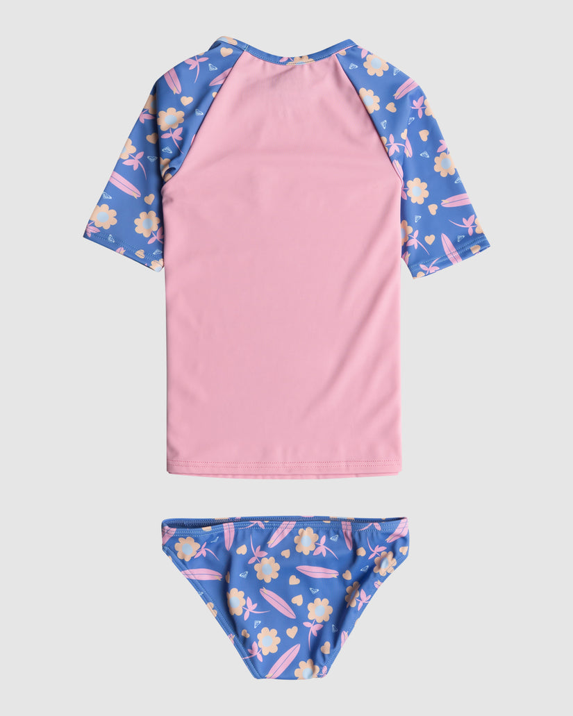 Girls 2-7 Lorem Short Sleeve Two-Piece Surf Set