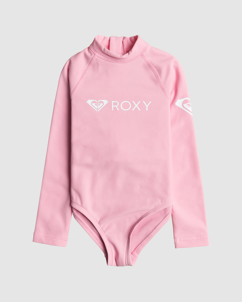 Girls 2-7 Heater Long Sleeve One-Piece Rash Vest