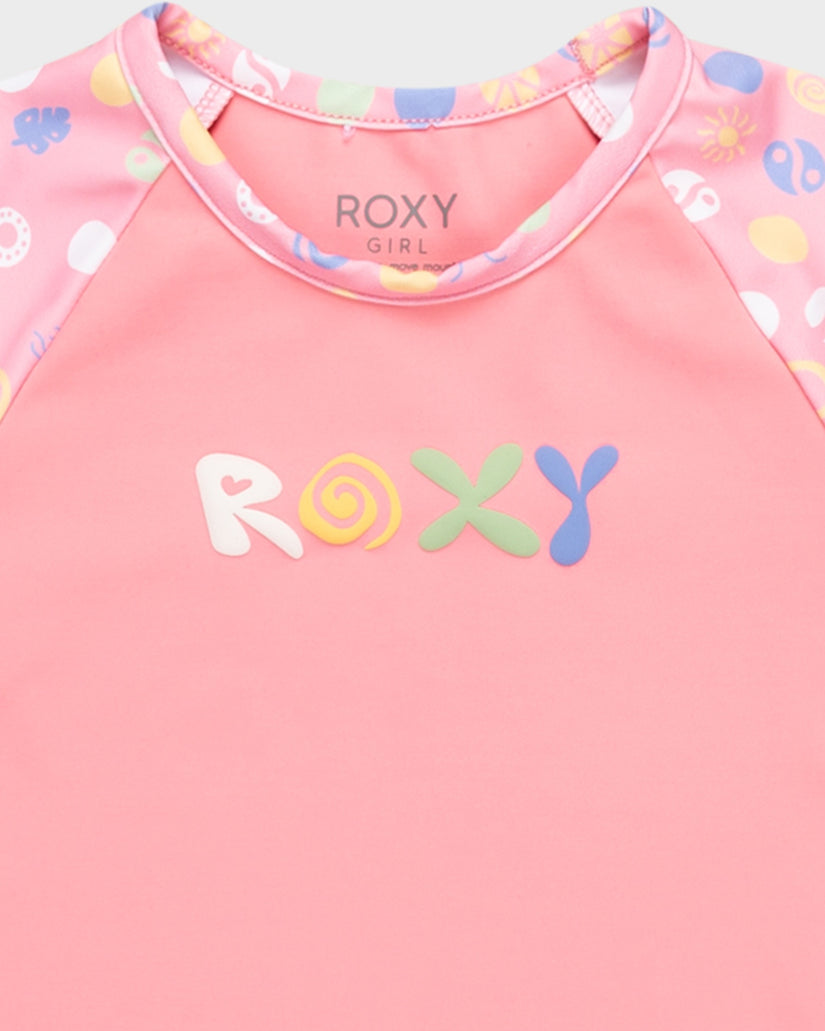 Girls 8-16 Roxy Dot Short Sleeve Lycra Rash Vest