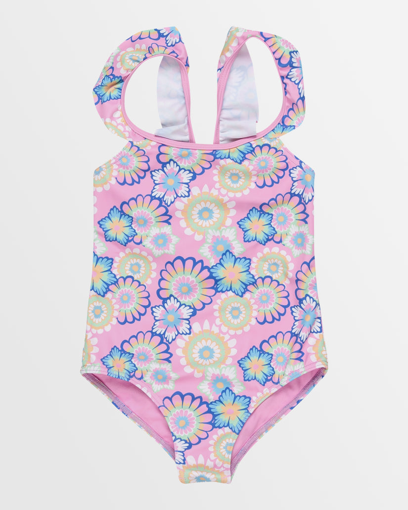 Girls 2-7 Flower Party  One Piece Swimsuit