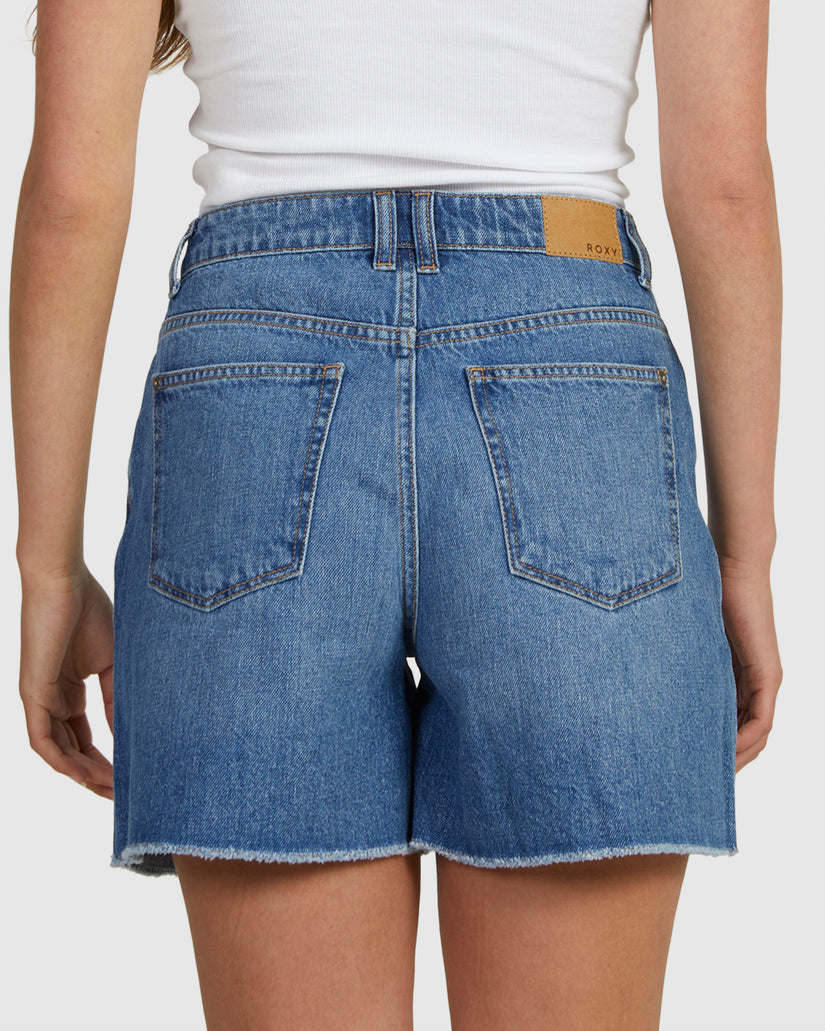 Womens Wren Mid Indigo Denim Shorts