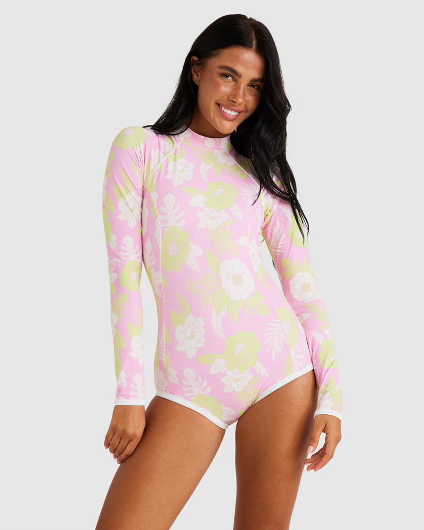 Womens Hollow Trees Long Sleeve One Piece Swimsuit