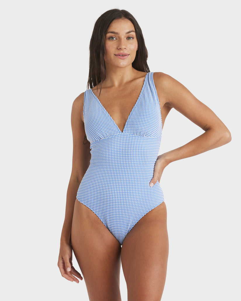 Womens Gingham One Piece Swimsuit