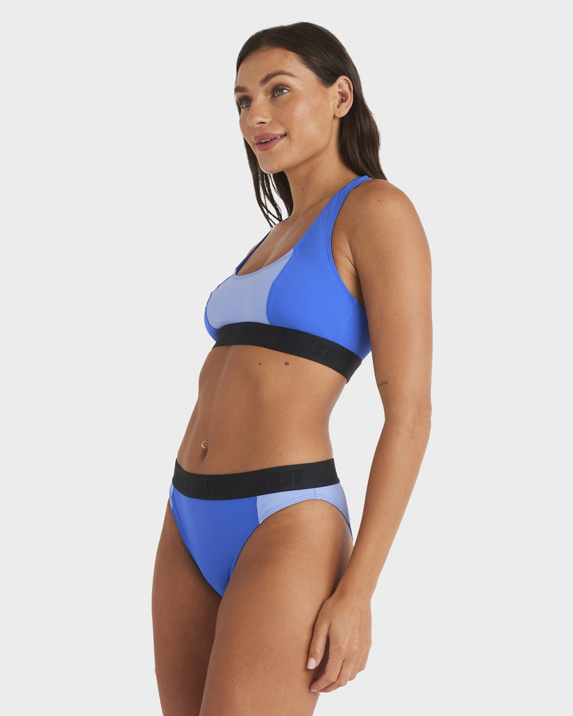 Womens Block Active Cross Back Moderate Bikini Bottom